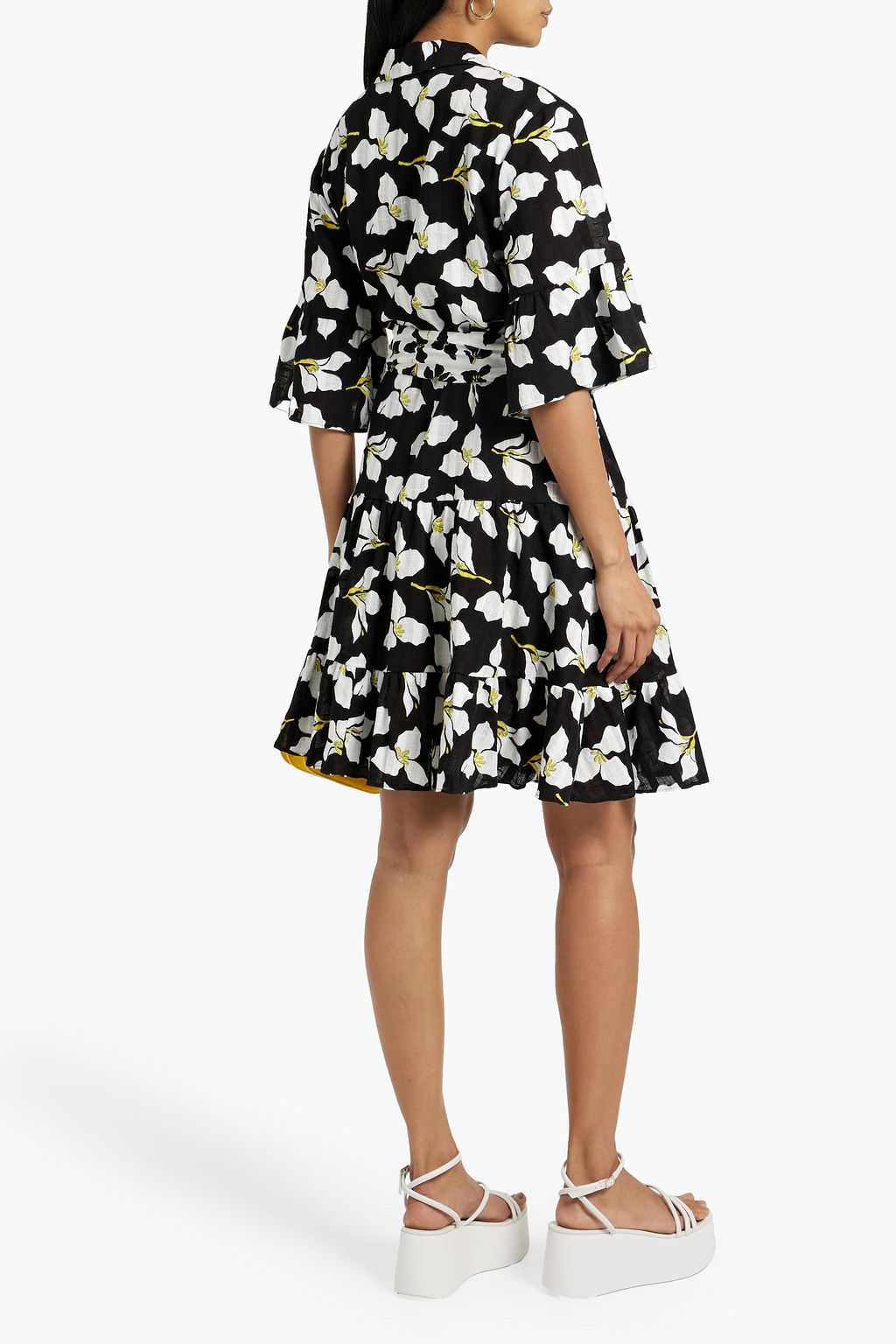 DIANE VON FURSTENBERG Beata floral-print cotton-jacquard mini shirt dress