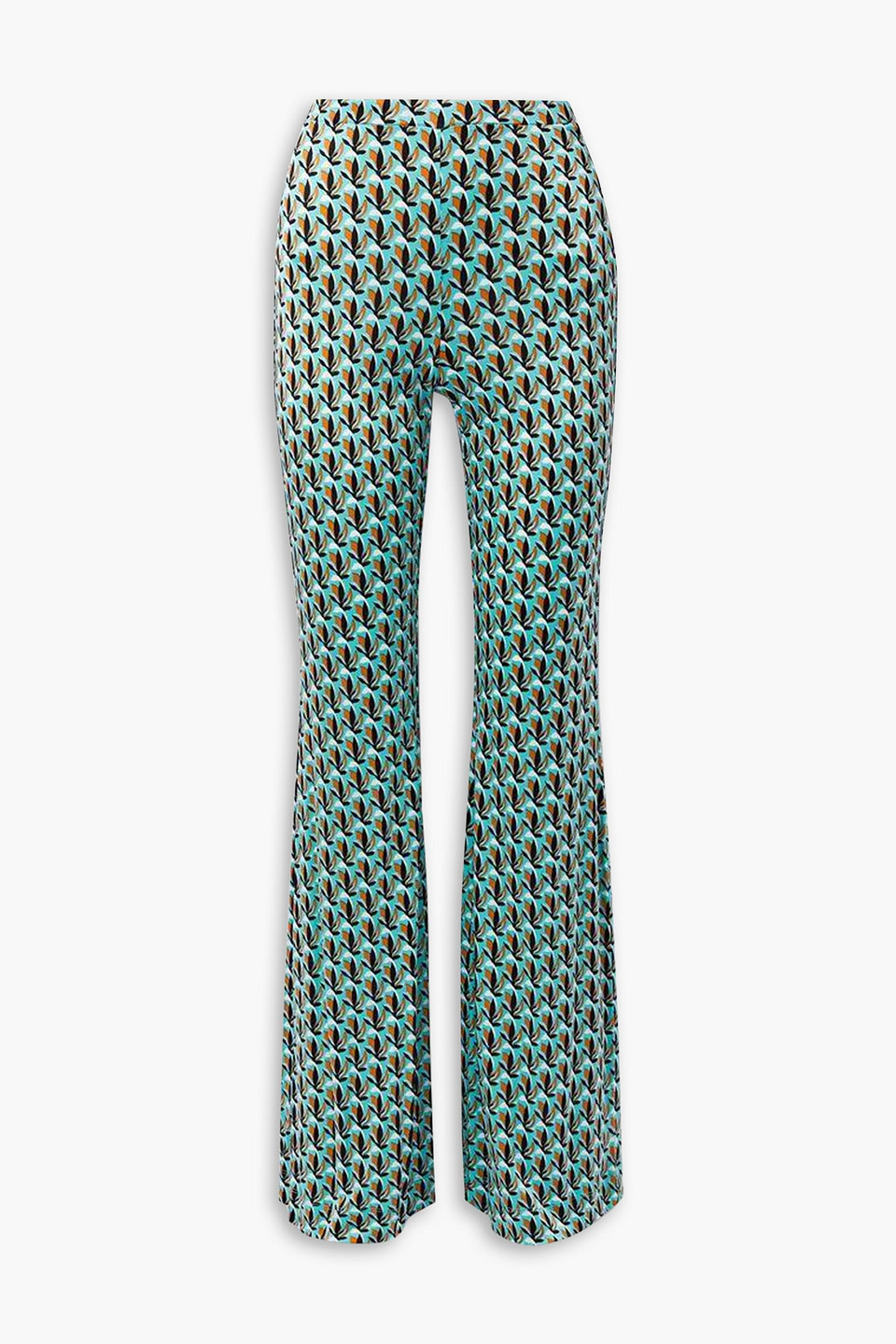 Brooklyn printed stretch-jersey flared pants