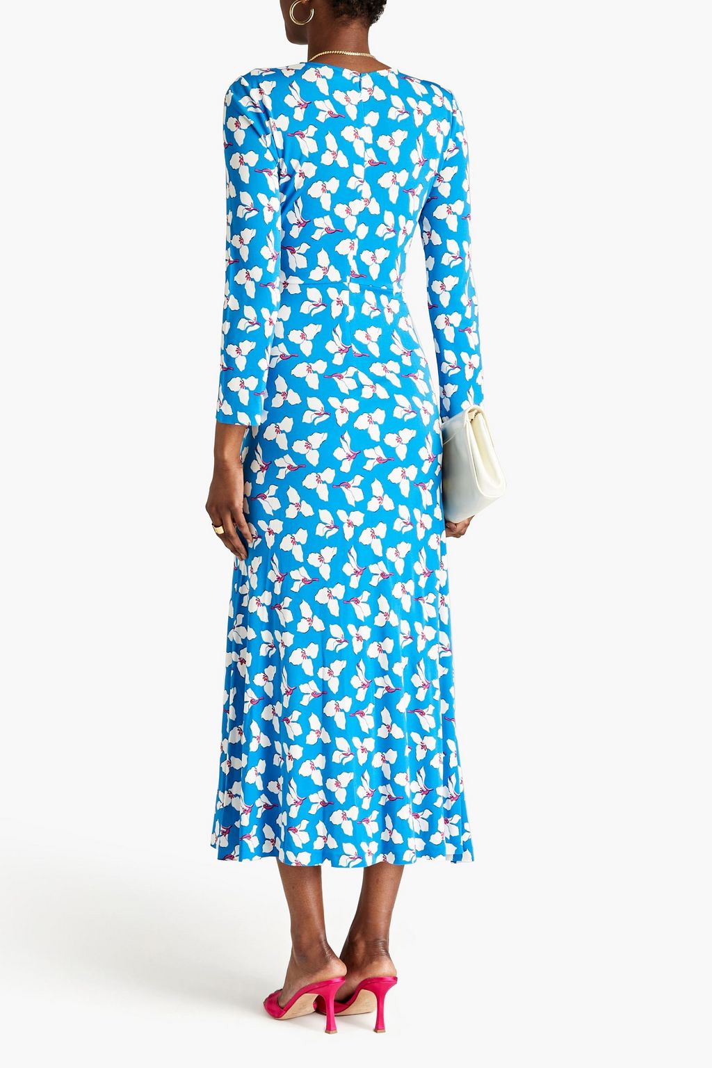 DIANE VON FURSTENBERG Timmy ruched floral-print jersey midi dress | THE ...