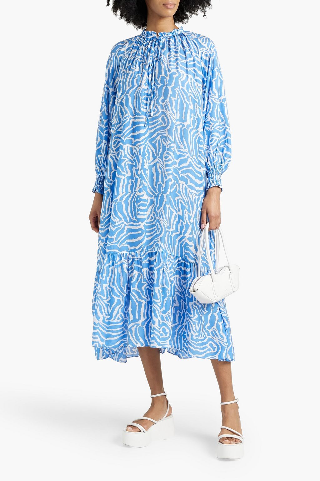 DIANE VON FURSTENBERG Fortina ruffled printed sateen midi dress