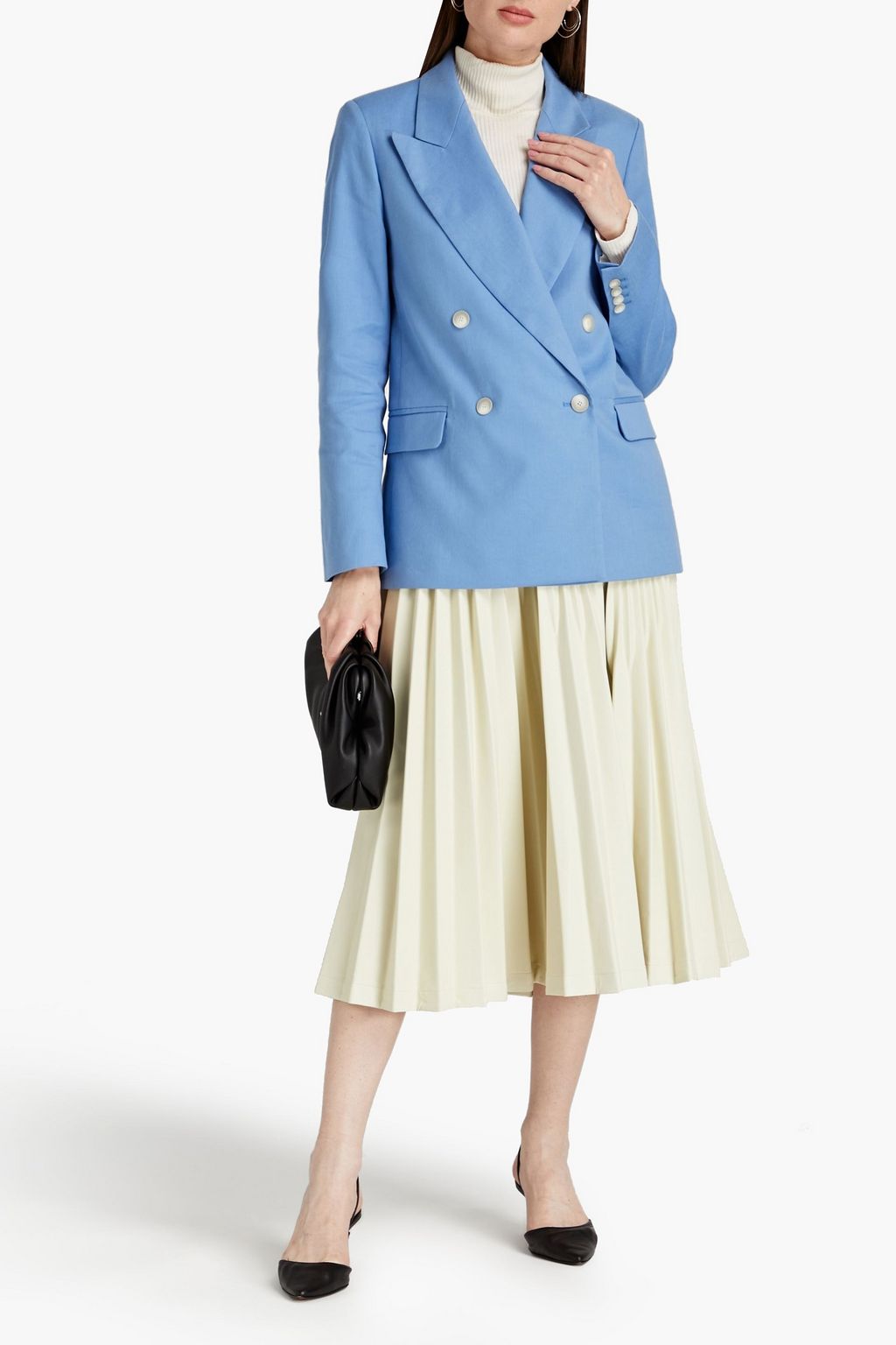 JOSEPH Jaden double-breasted linen-blend twill blazer
