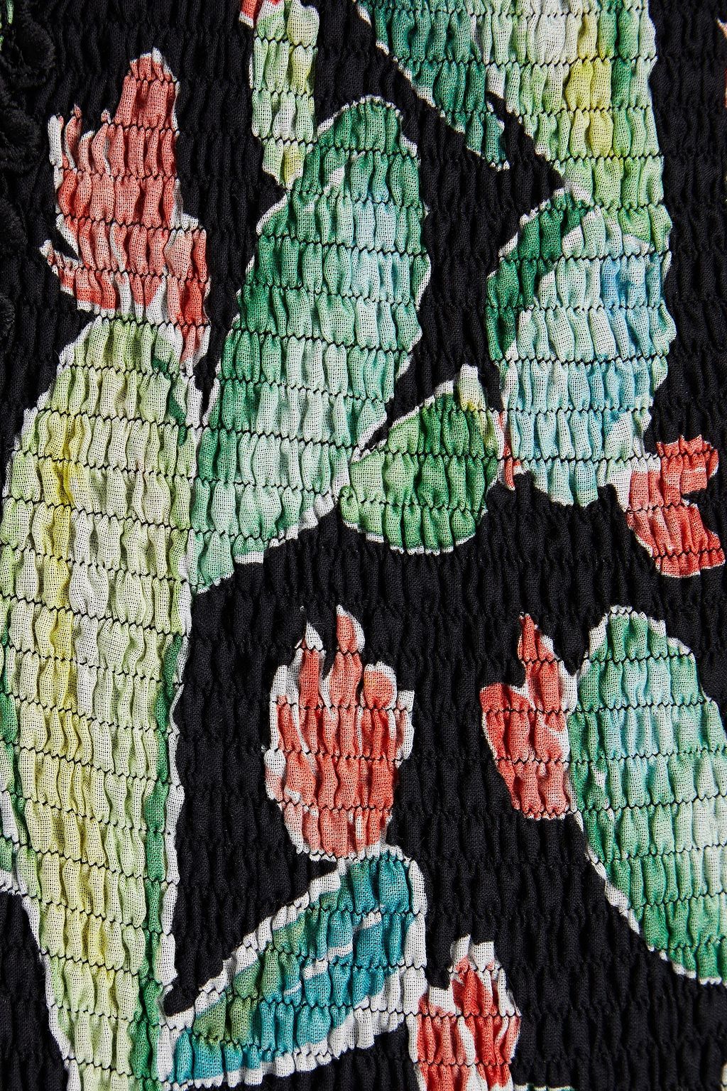 CHARO RUIZ IBIZA Shirred printed cotton-blend shorts