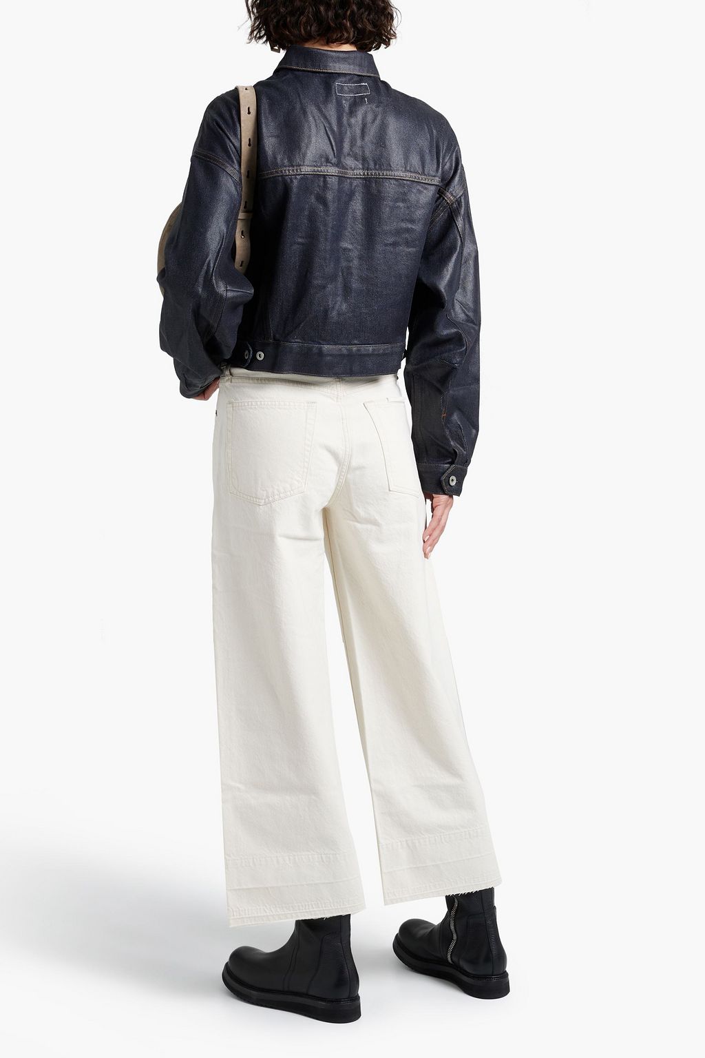 RAG & BONE جاكيت قصير من الجينز المطلي