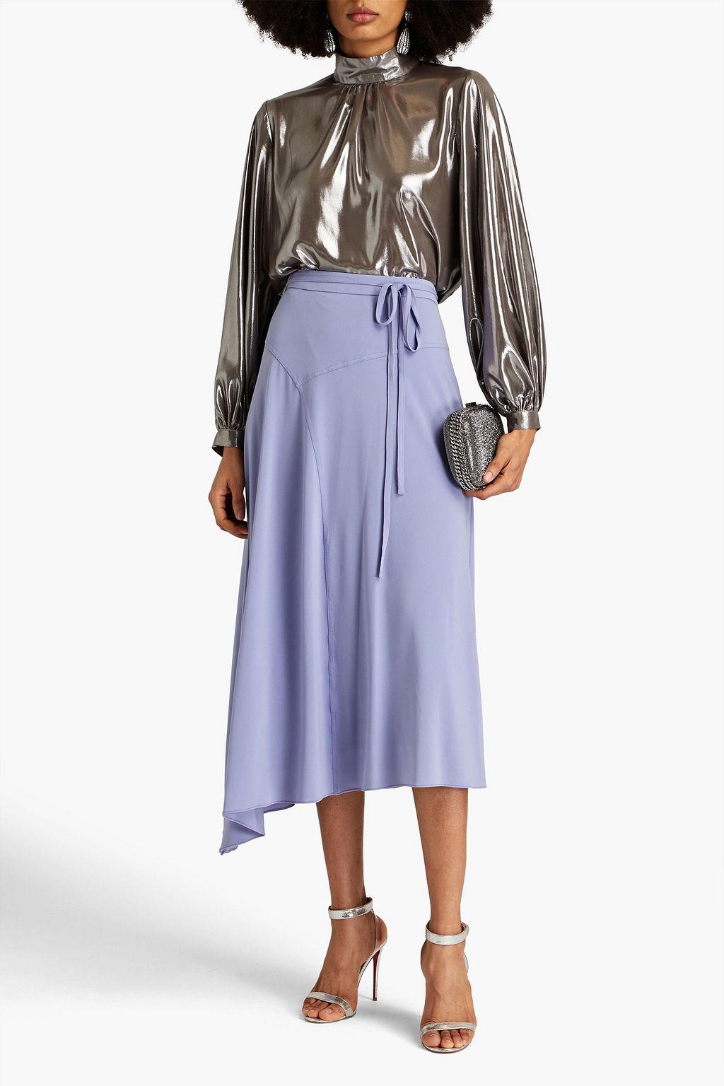 HALSTON Lyla jersey midi skirt