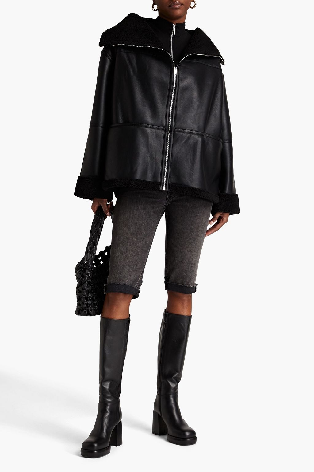 V BY MUUBAA Oversized faux shearling jacket