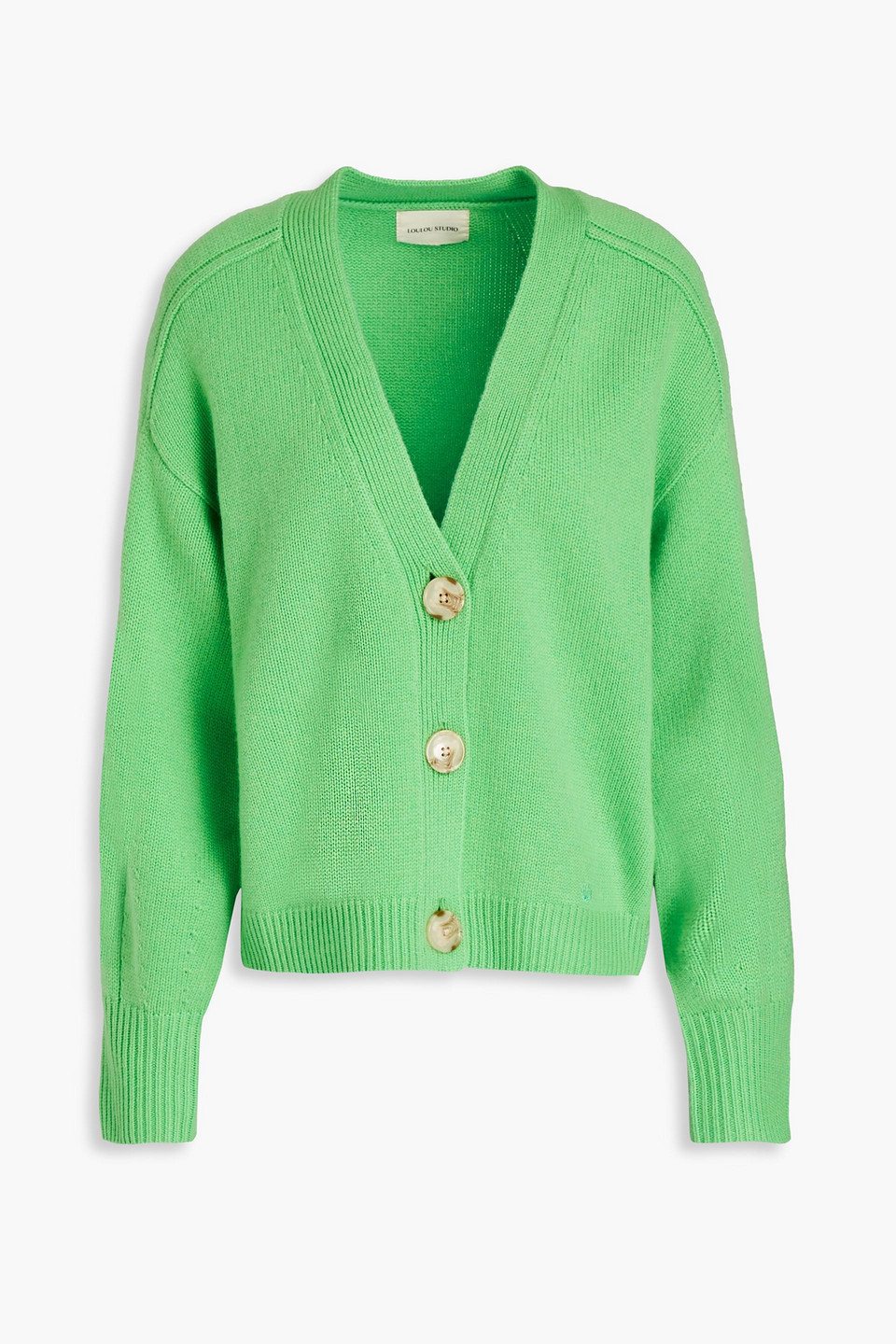 Loulou Studio Zanzibar Wool And Cashmere-blend Cardigan In Green