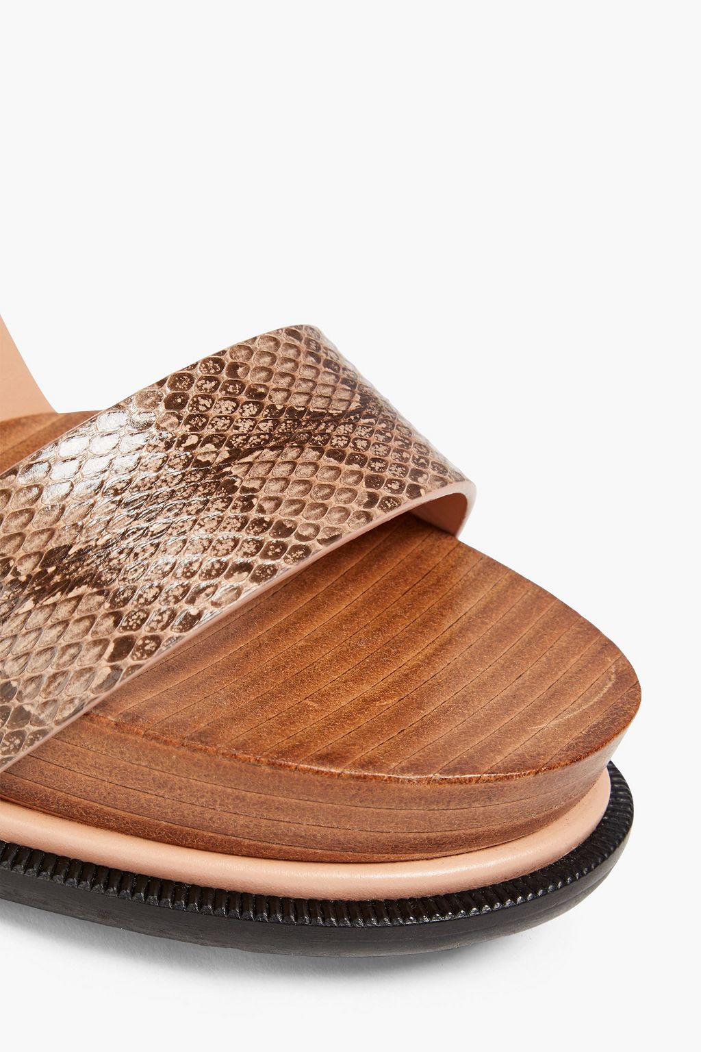 TOD'S Snake-effect leather platform sandals