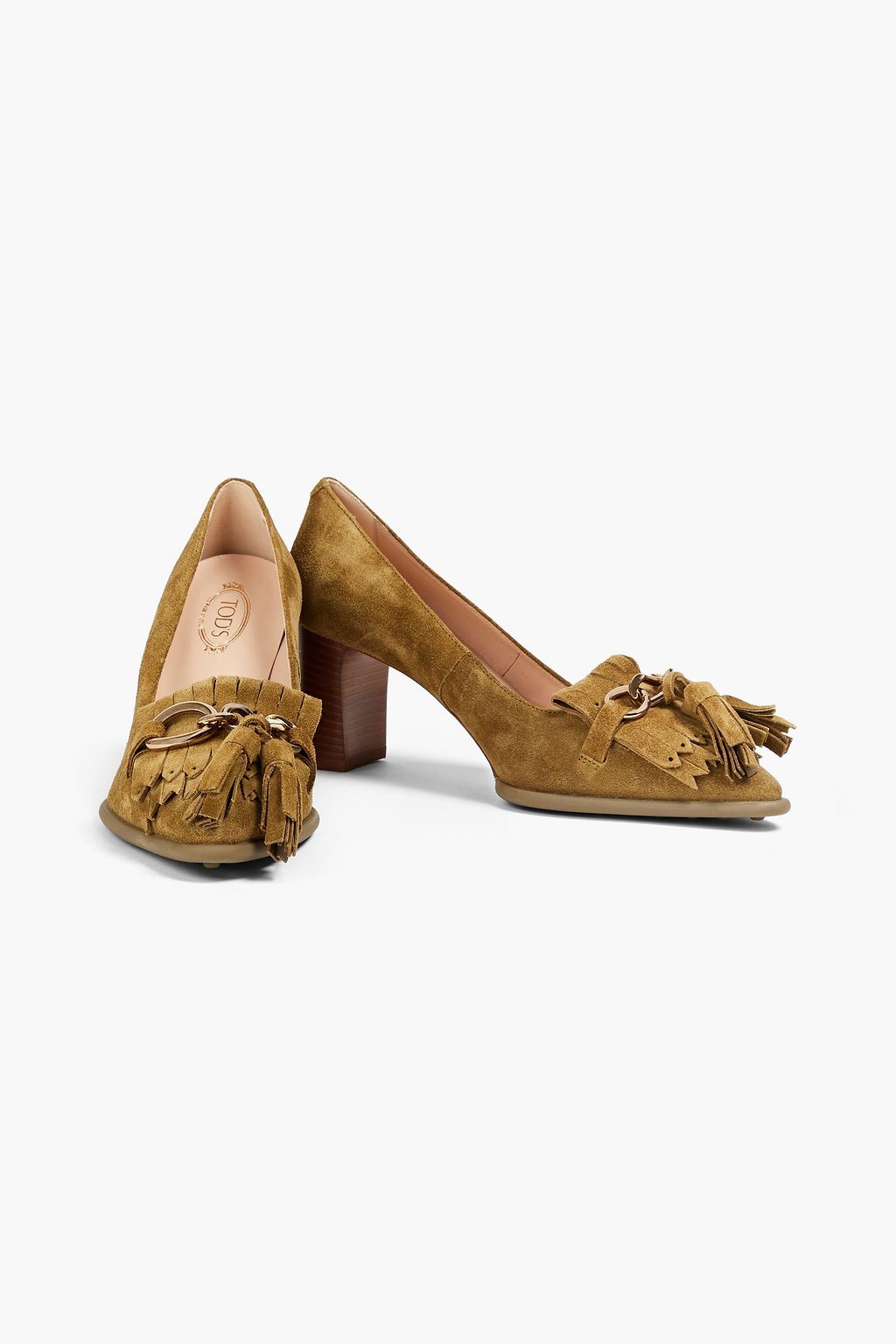 TOD'S Pumps aus Veloursleder mit Verzierung