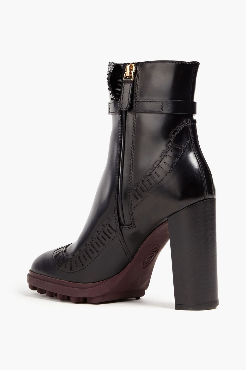 TOD'S Laser-cut leather ankle boots