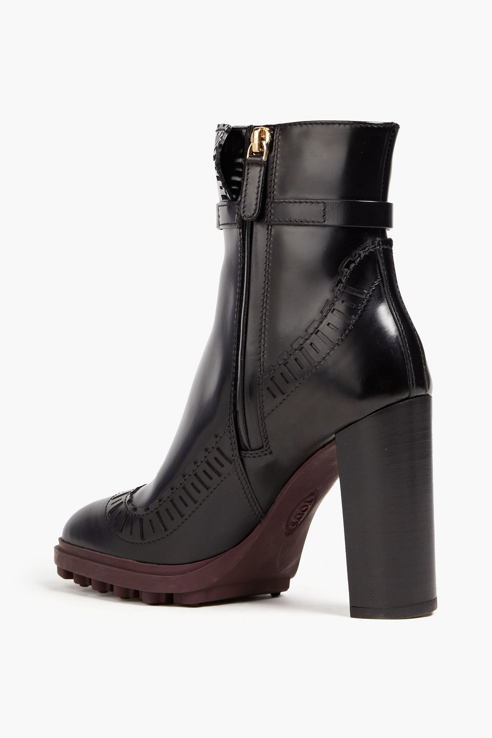 Tod's Buckled Leather Ankle Boots In Black