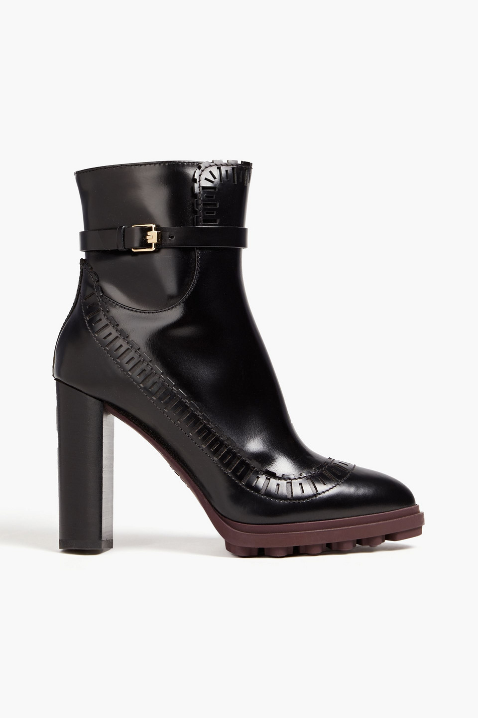 Tod's Buckled Leather Ankle Boots In Black