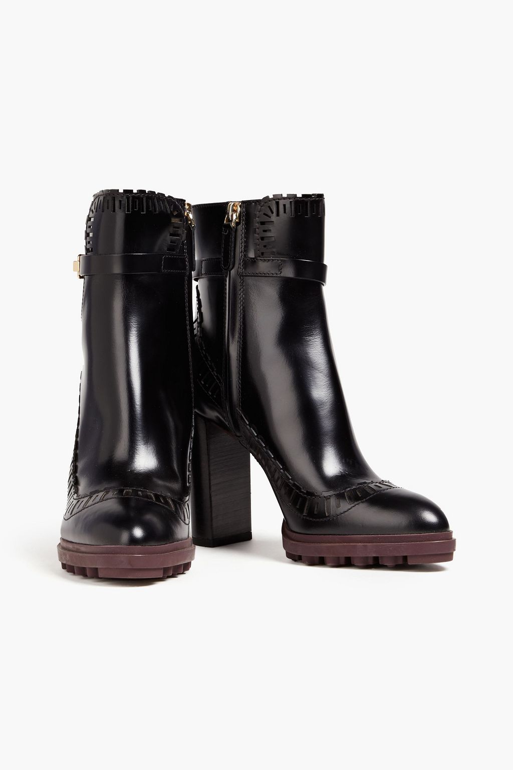 TOD'S Laser-cut leather ankle boots