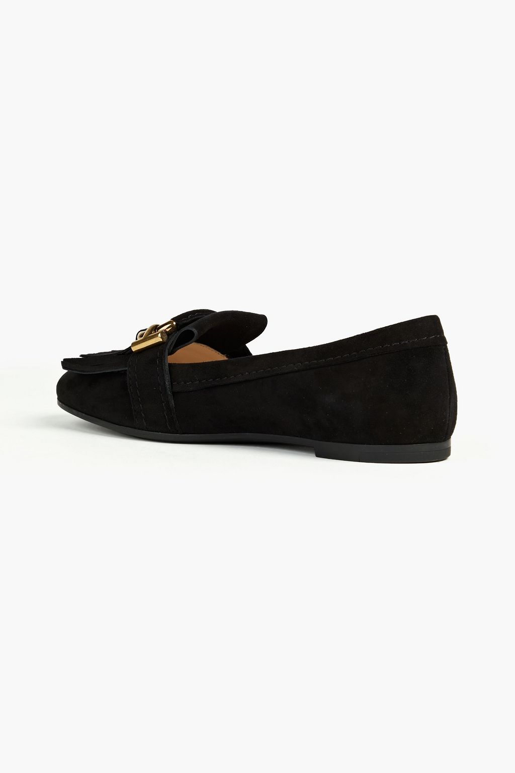 TOD'S Fringed embellished suede loafers