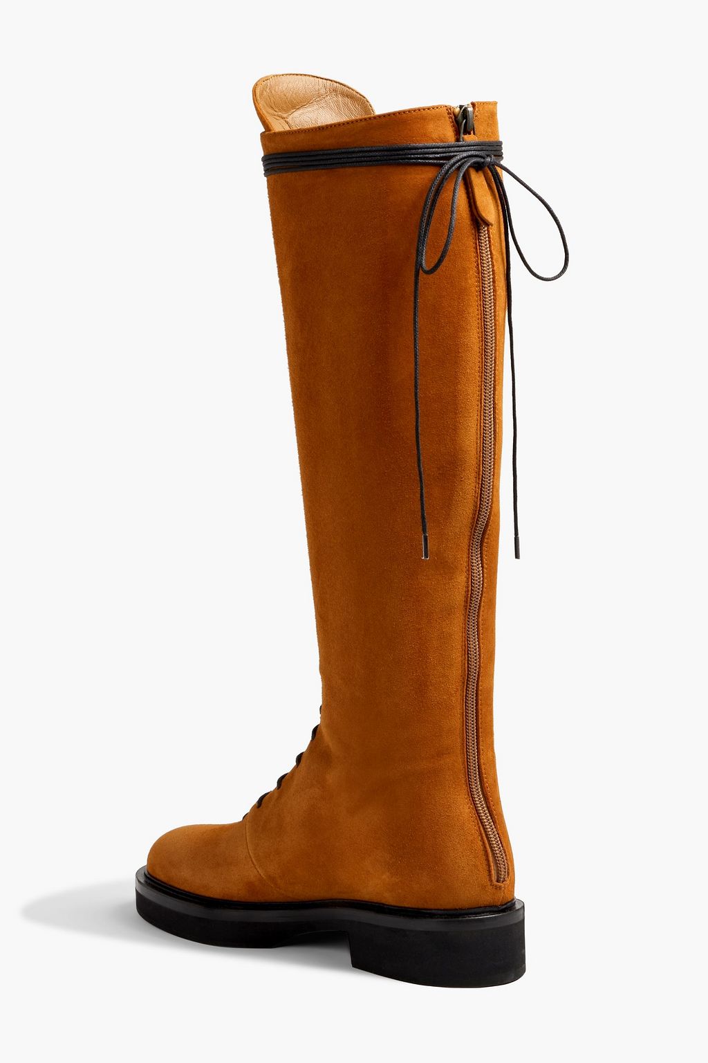 KHAITE York lace-up suede knee boots