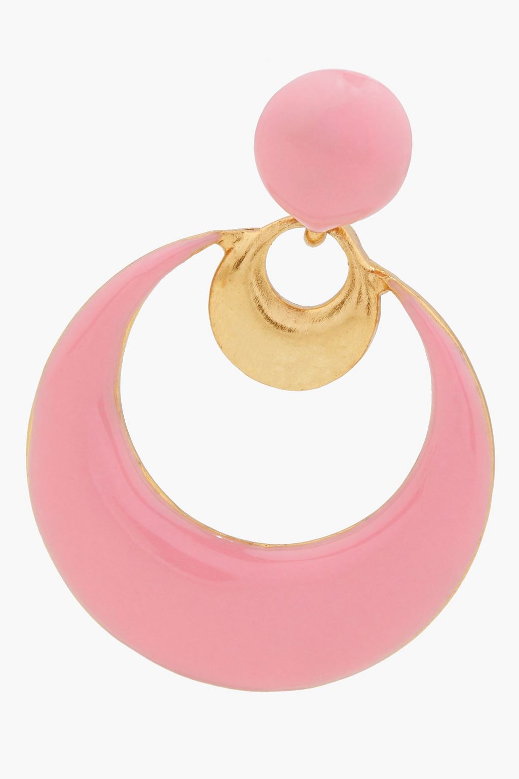 OSCAR DE LA RENTA Gold-tone enamel earrings