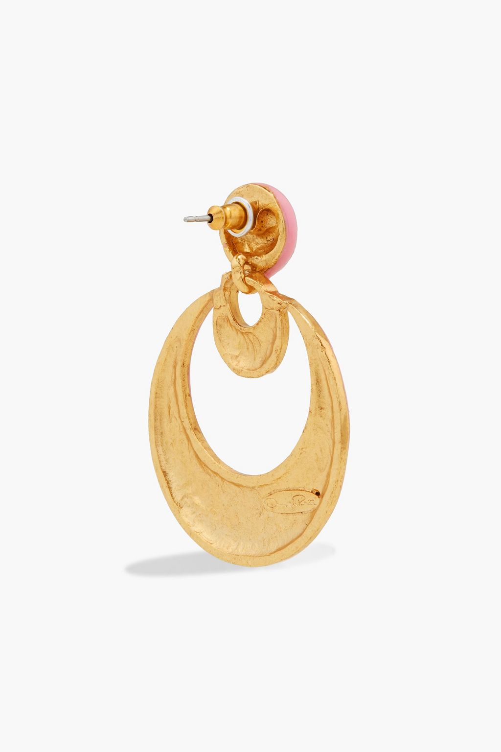 OSCAR DE LA RENTA Gold-tone enamel earrings