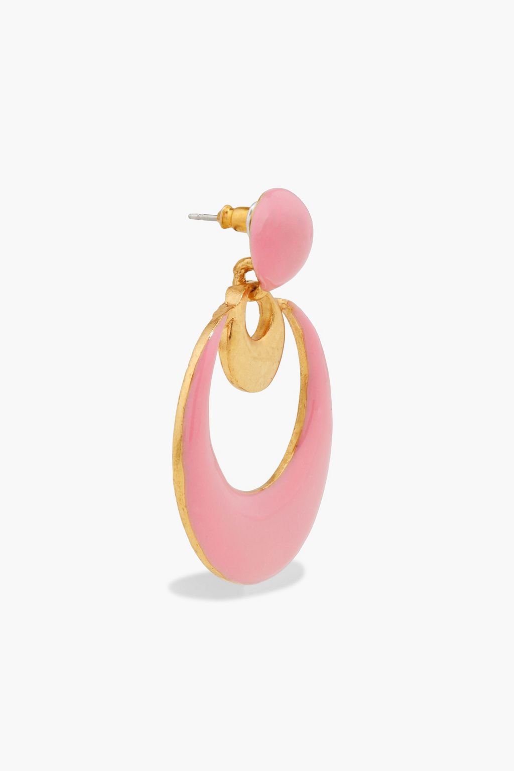 OSCAR DE LA RENTA Gold-tone enamel earrings