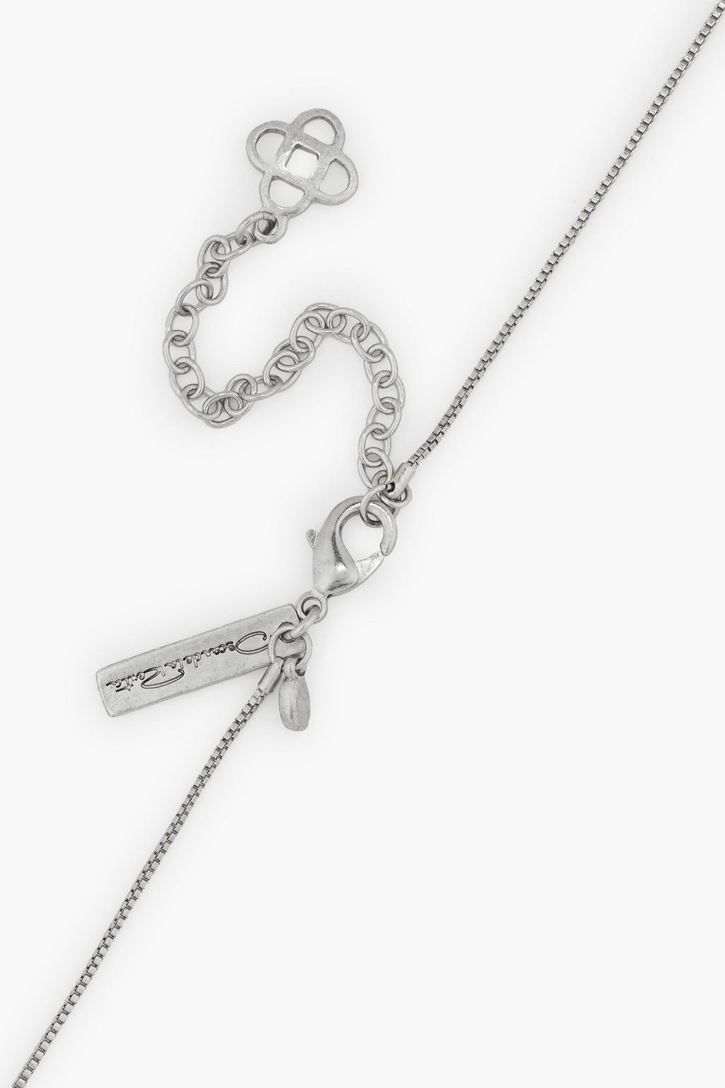 OSCAR DE LA RENTA Silver-tone crystal necklace