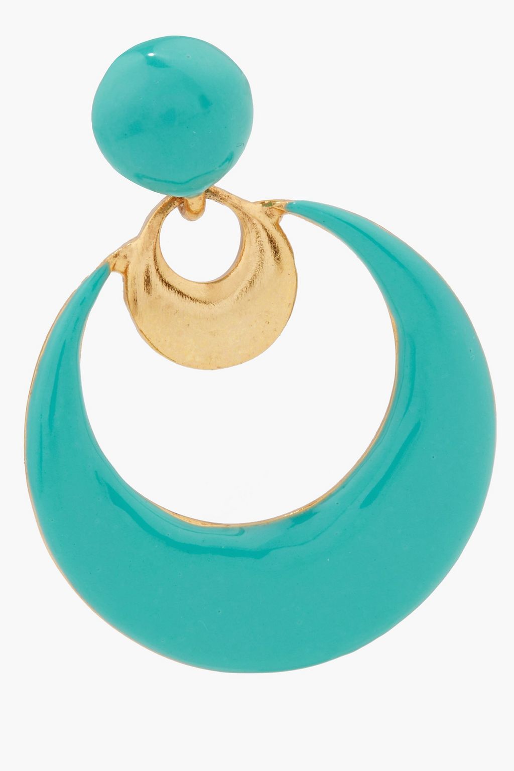 OSCAR DE LA RENTA Gold-tone enamel earrings