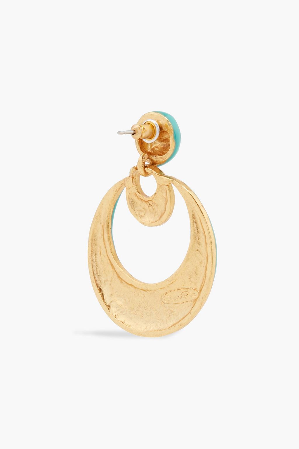 OSCAR DE LA RENTA Gold-tone enamel earrings