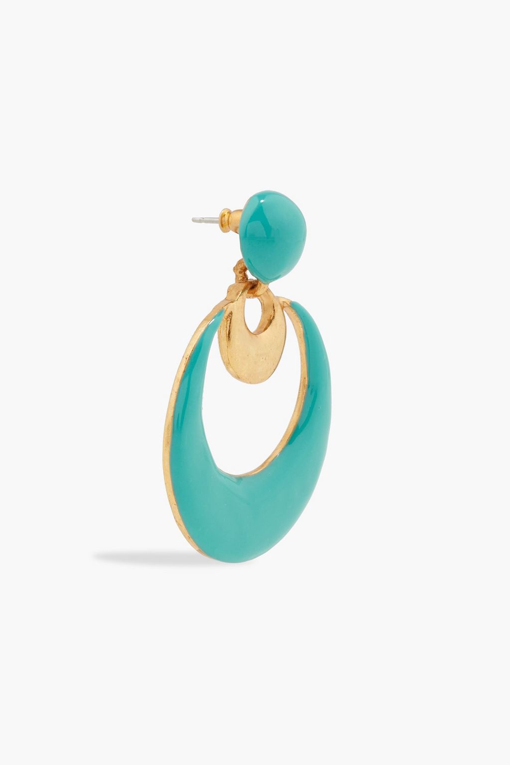 OSCAR DE LA RENTA Gold-tone enamel earrings