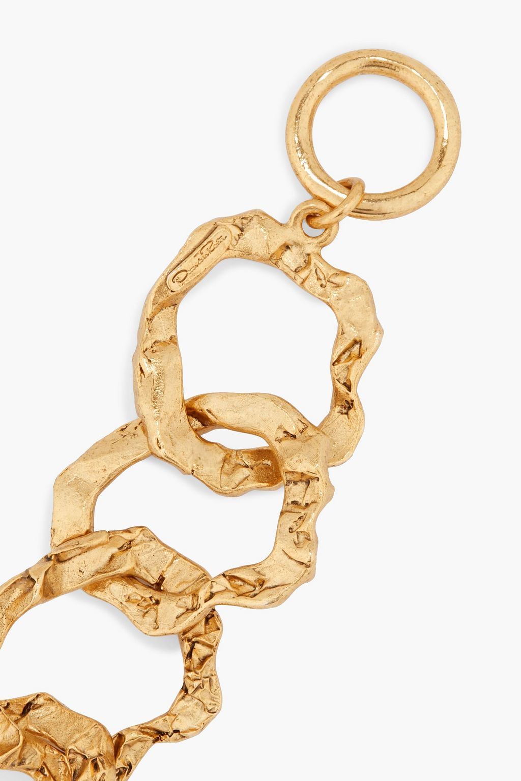 OSCAR DE LA RENTA Hammered gold-tone bracelet