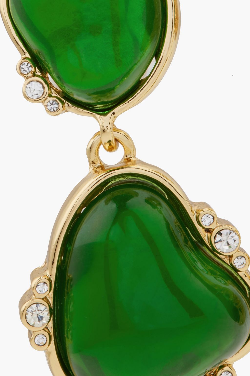 KENNETH JAY LANE Gold-plated, crystal and stone clip earrings