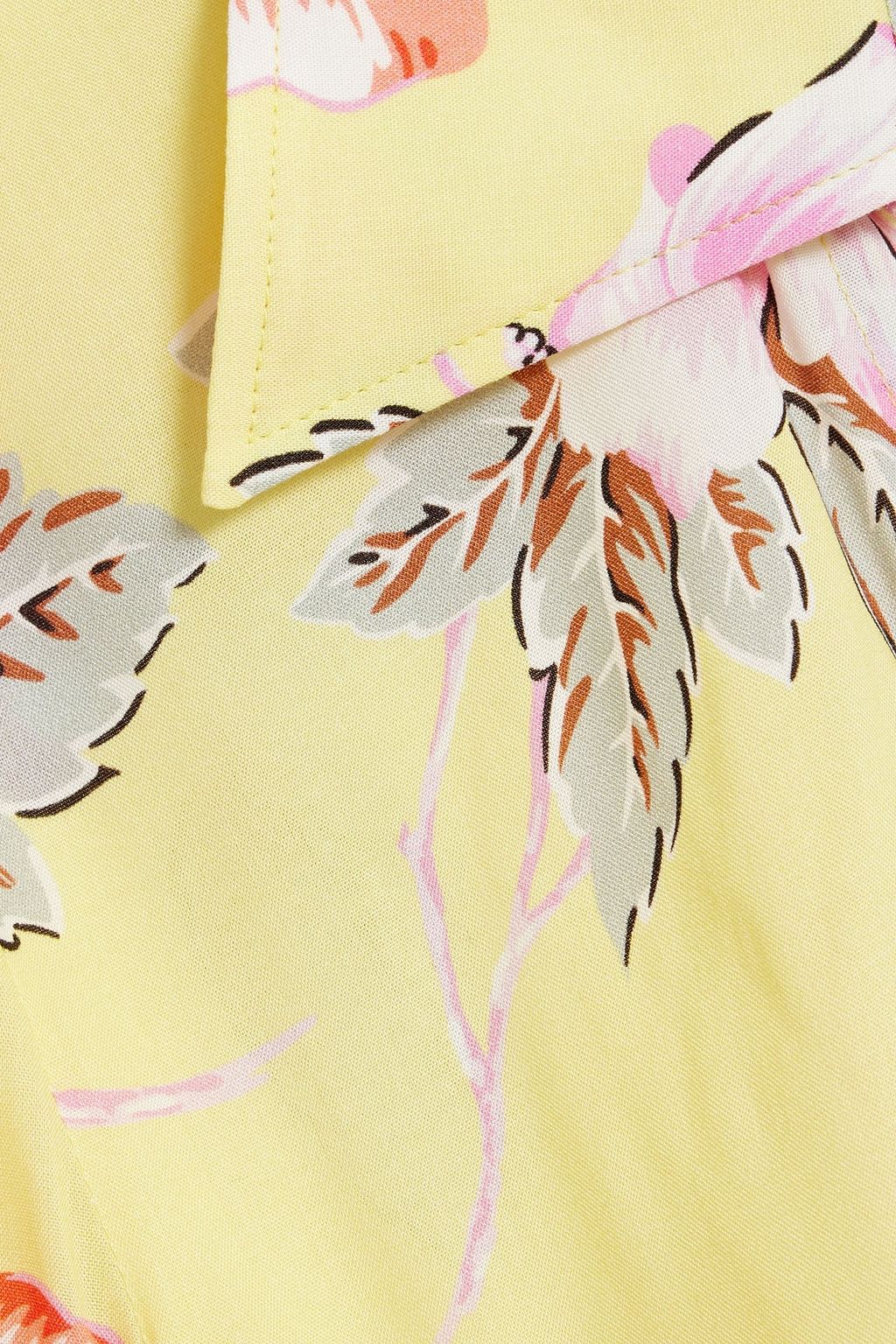 PALM ANGELS Asymmetric floral-print woven dress