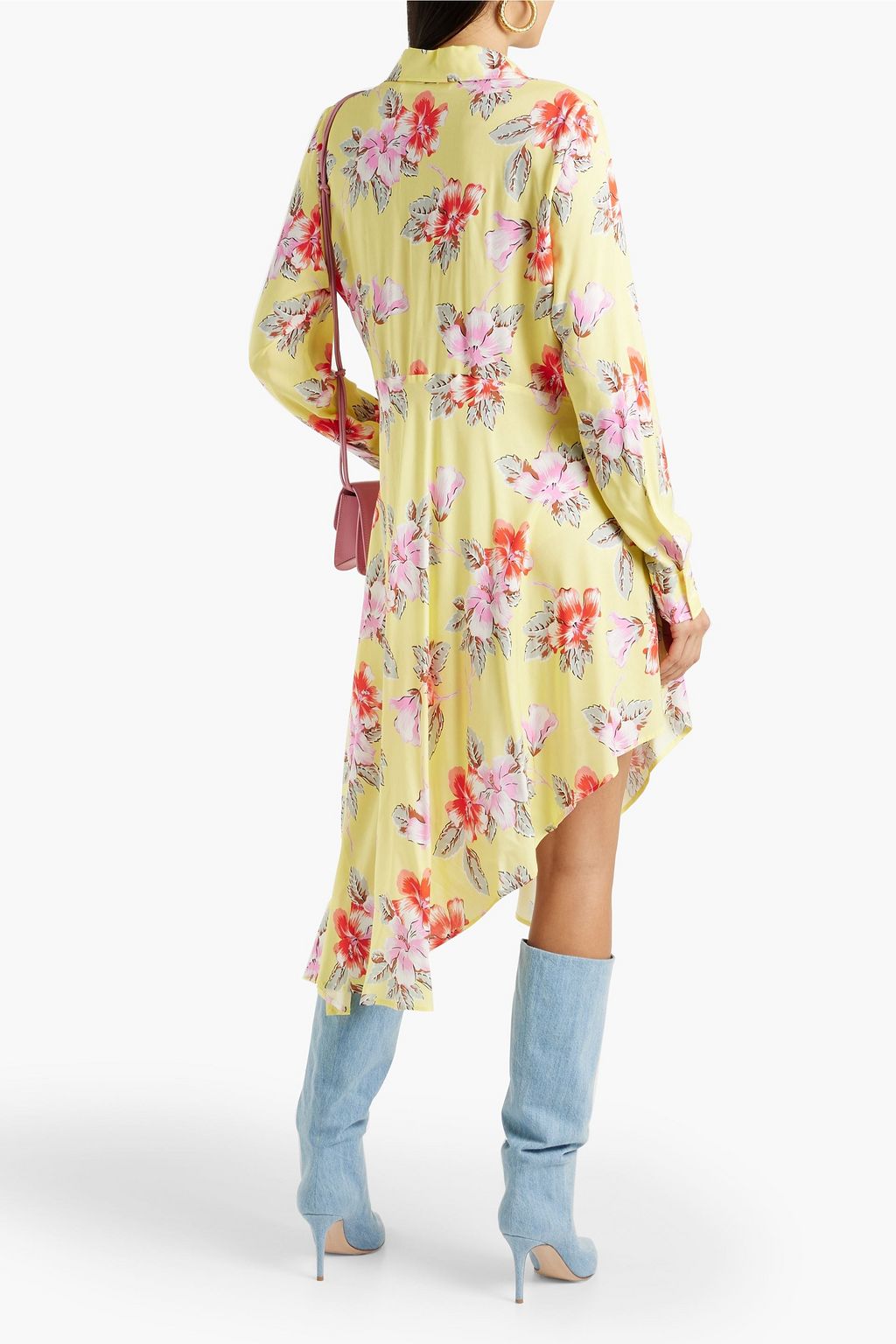 PALM ANGELS Asymmetric floral-print woven dress