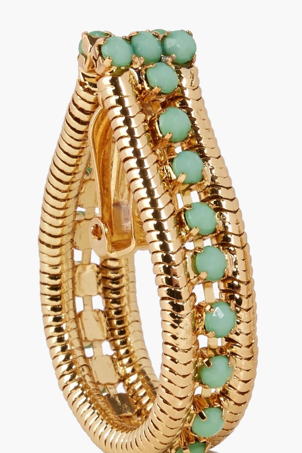 KENNETH JAY LANE Gold-tone stone clip earrings