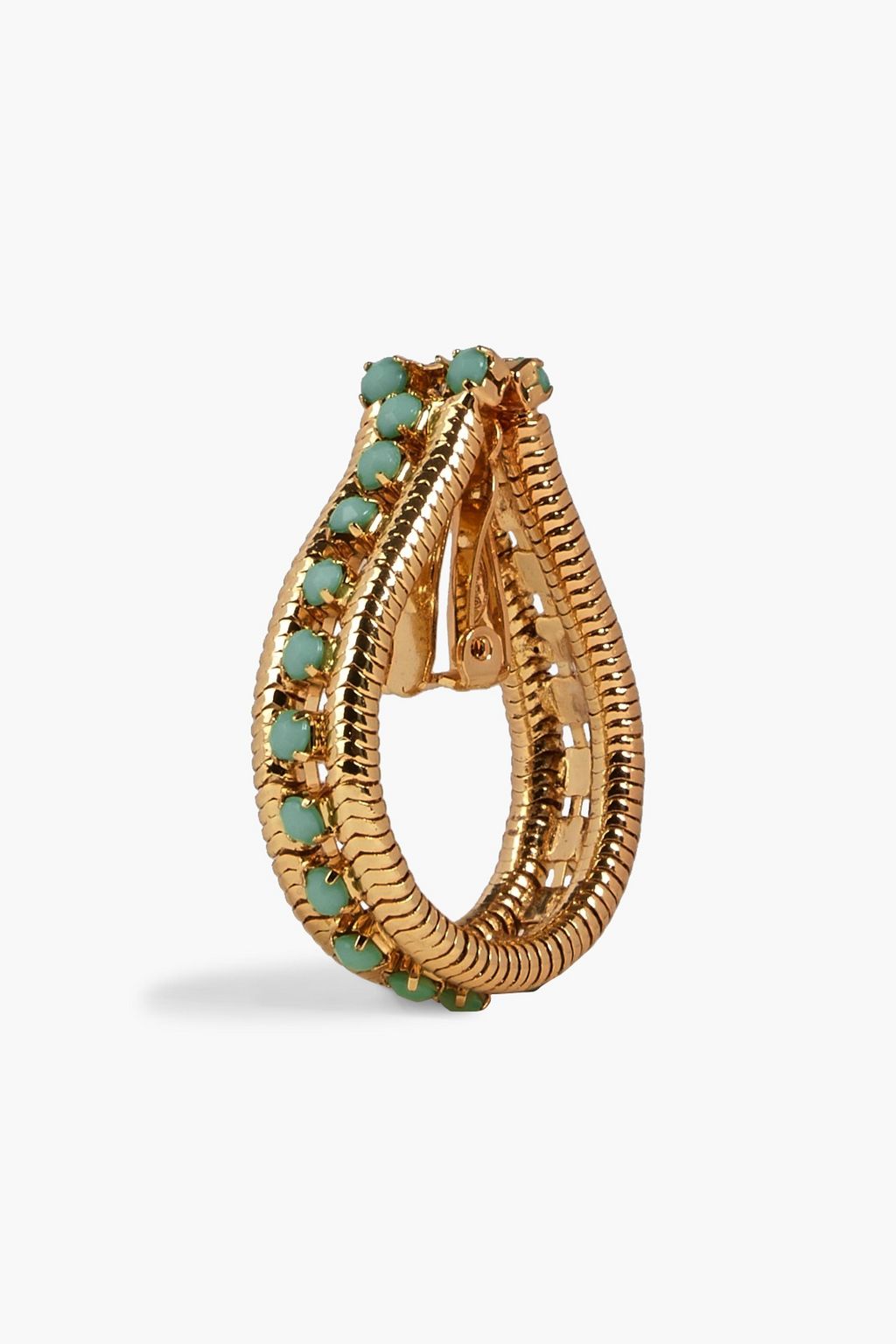 KENNETH JAY LANE Gold-tone stone clip earrings