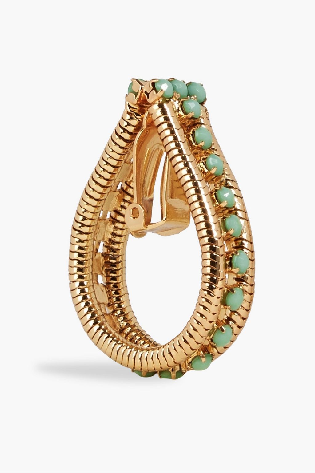 KENNETH JAY LANE Gold-tone stone clip earrings