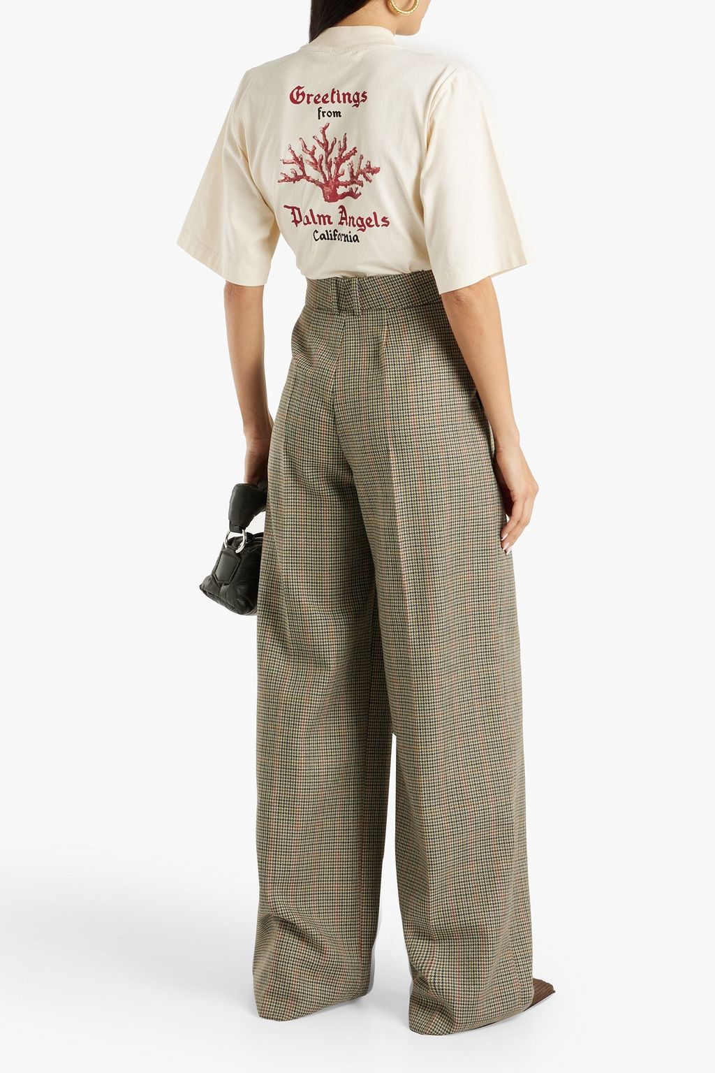 PALM ANGELS Cropped printed cotton-jersey T-shirt