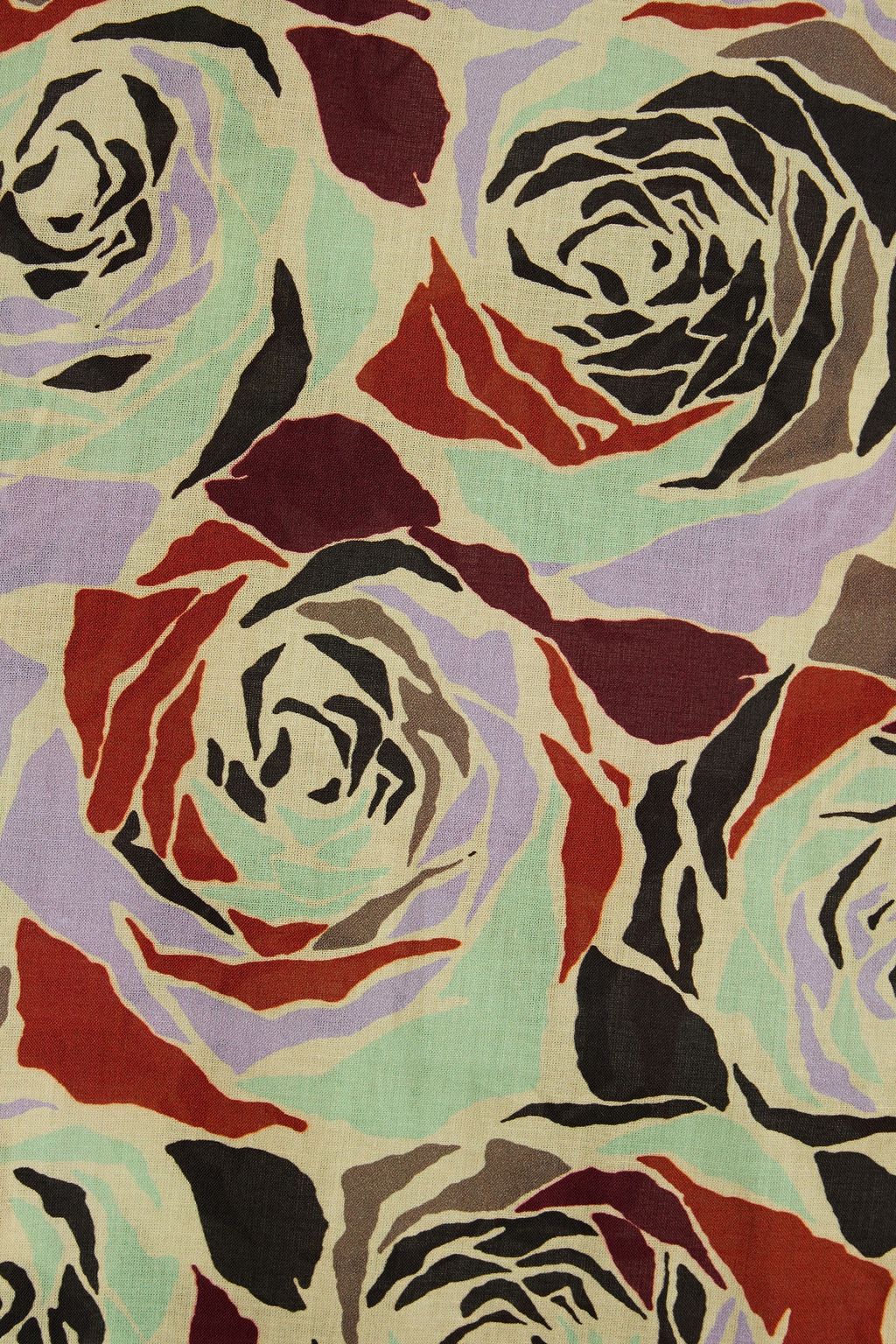 DRIES VAN NOTEN Floral-print cotton turtleneck top