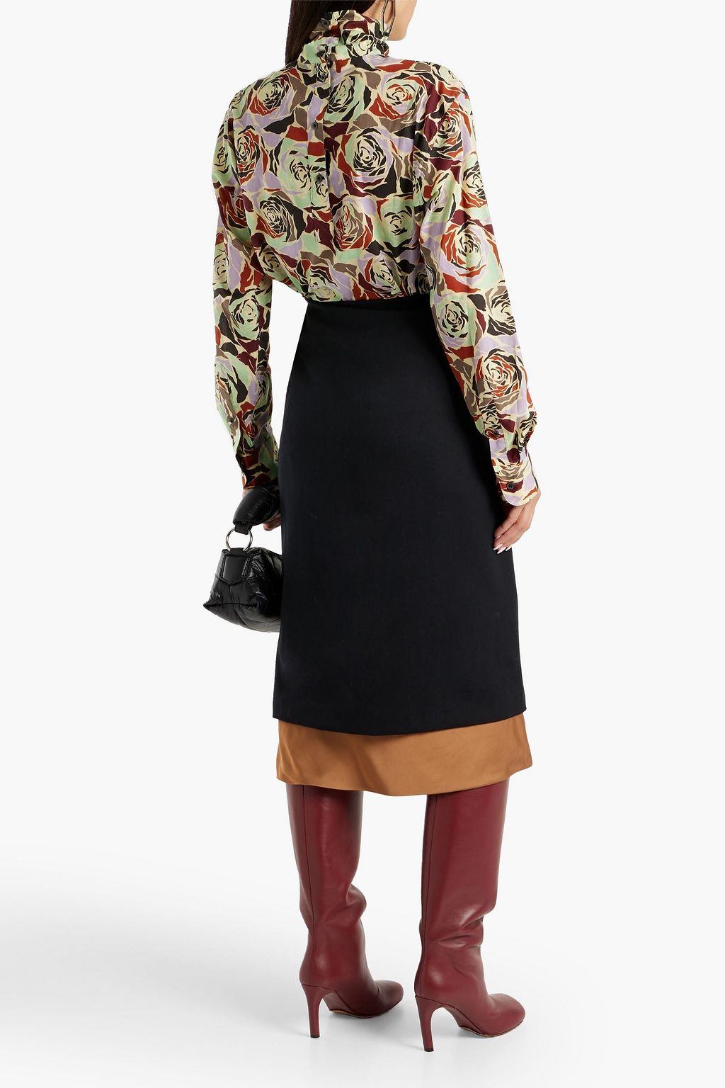 DRIES VAN NOTEN Floral-print cotton turtleneck top