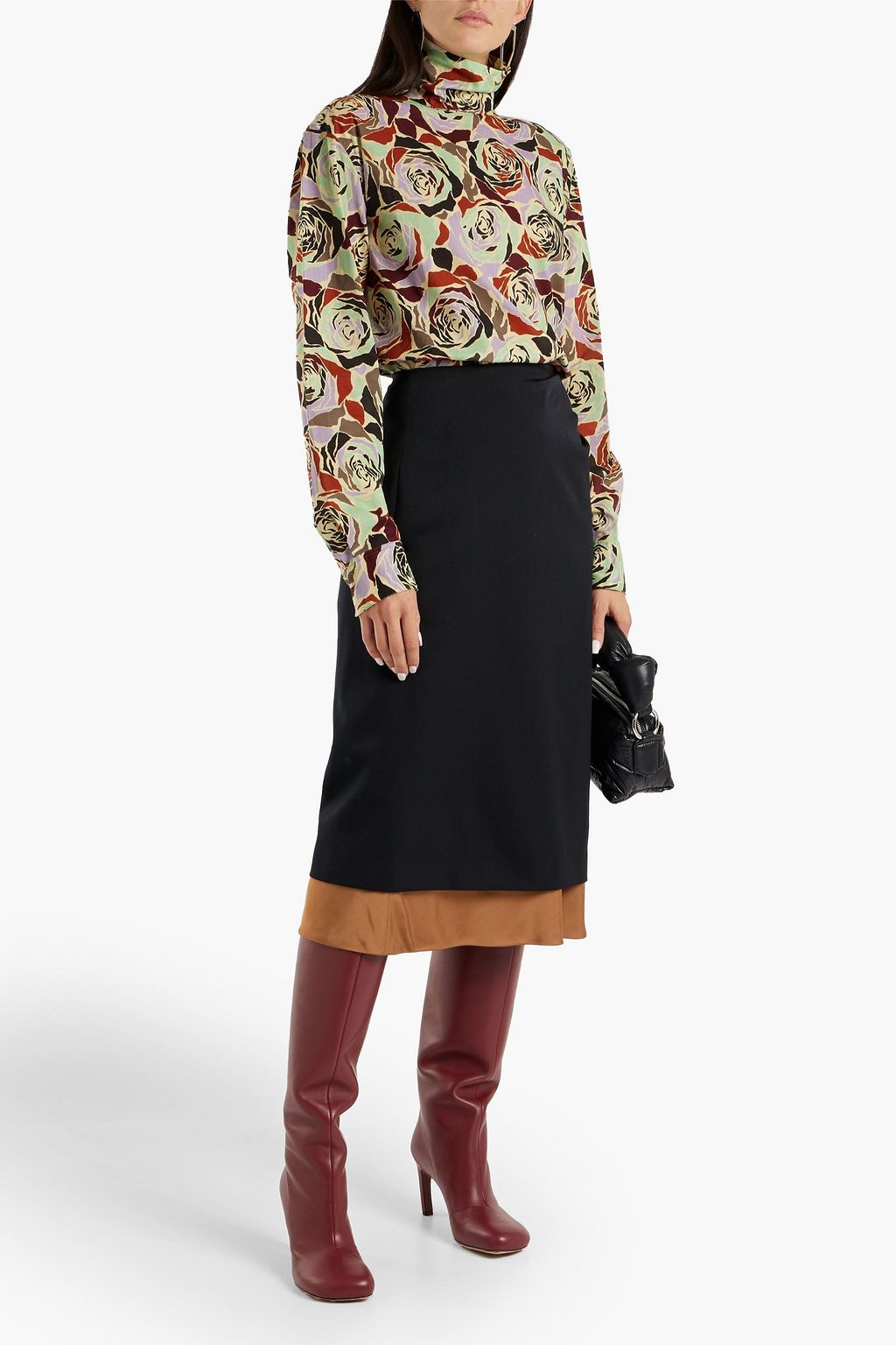 DRIES VAN NOTEN Floral-print cotton turtleneck top