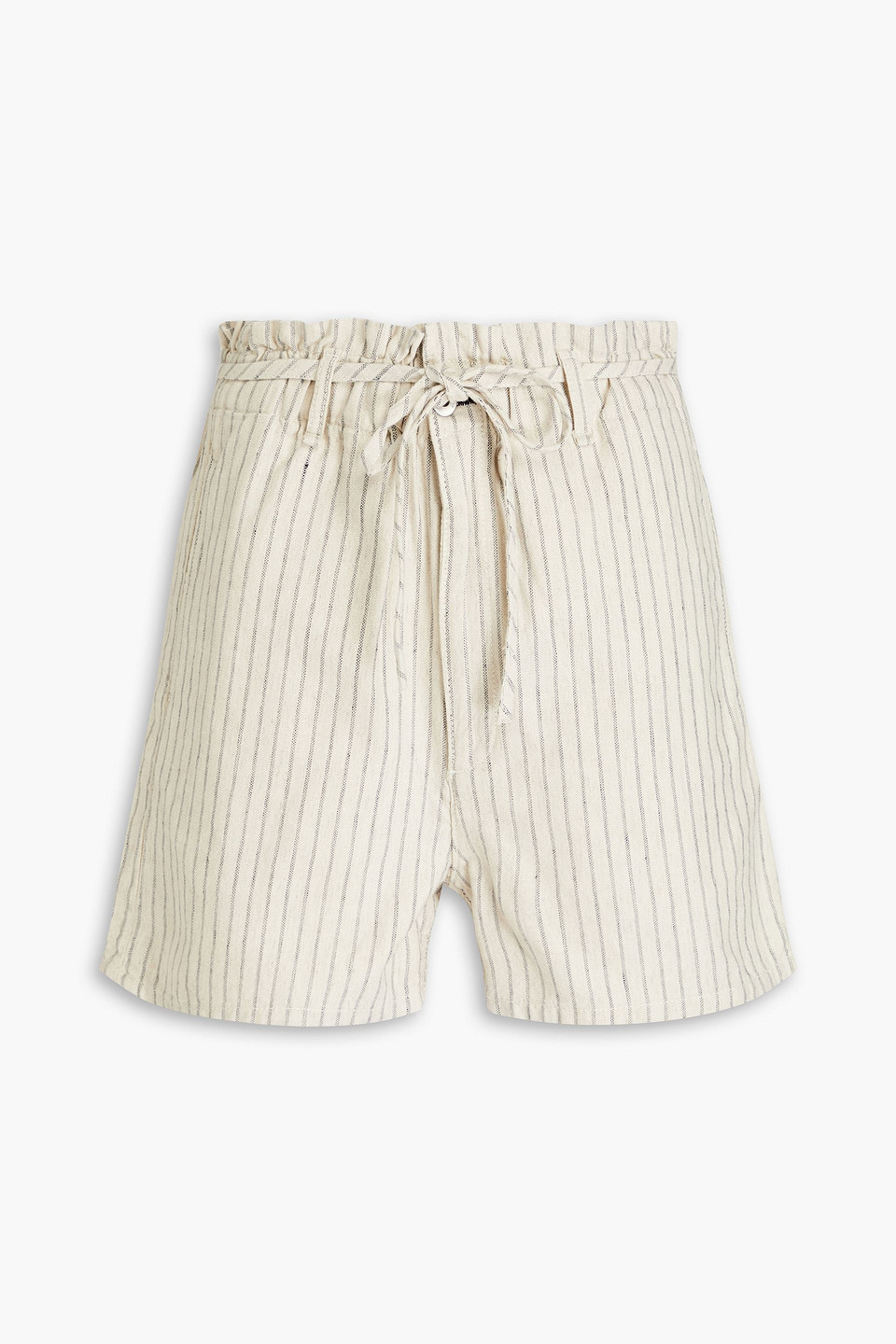 Rag & Bone Striped Cotton, Hemp And Linen Blend Canvas Shorts In Beige