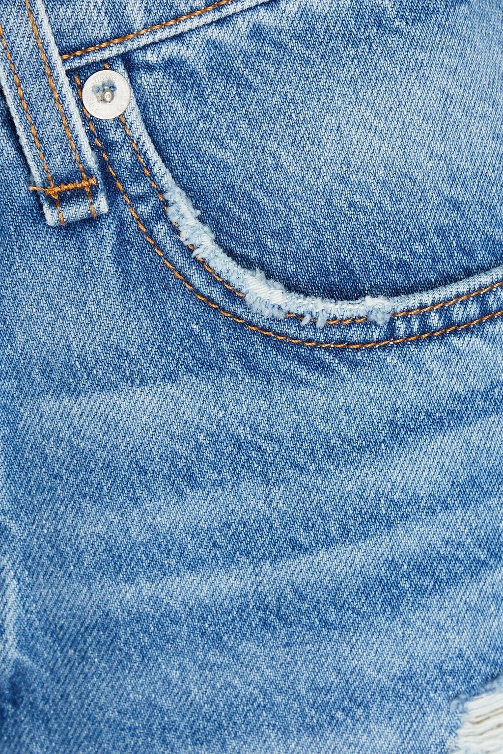 RAG & BONE شورت ’روزا’ من الجينز الباهت بتصميم ممزق