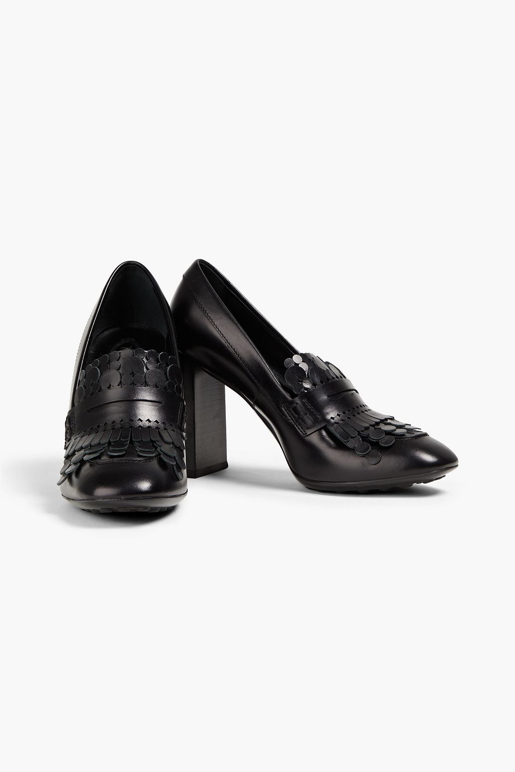 tod's fringed leather pumps