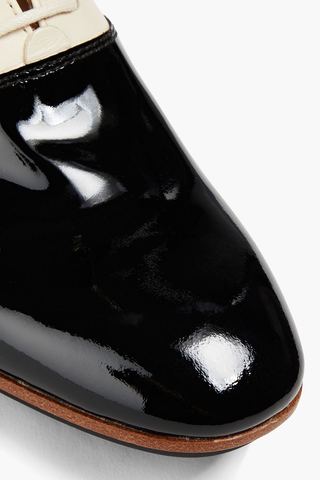 TOD'S Two-tone smooth and patent-leather brogues