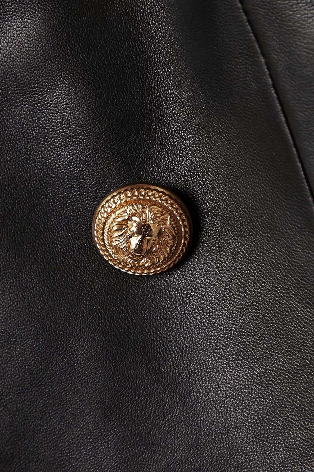 BALMAIN Double-breasted leather blazer