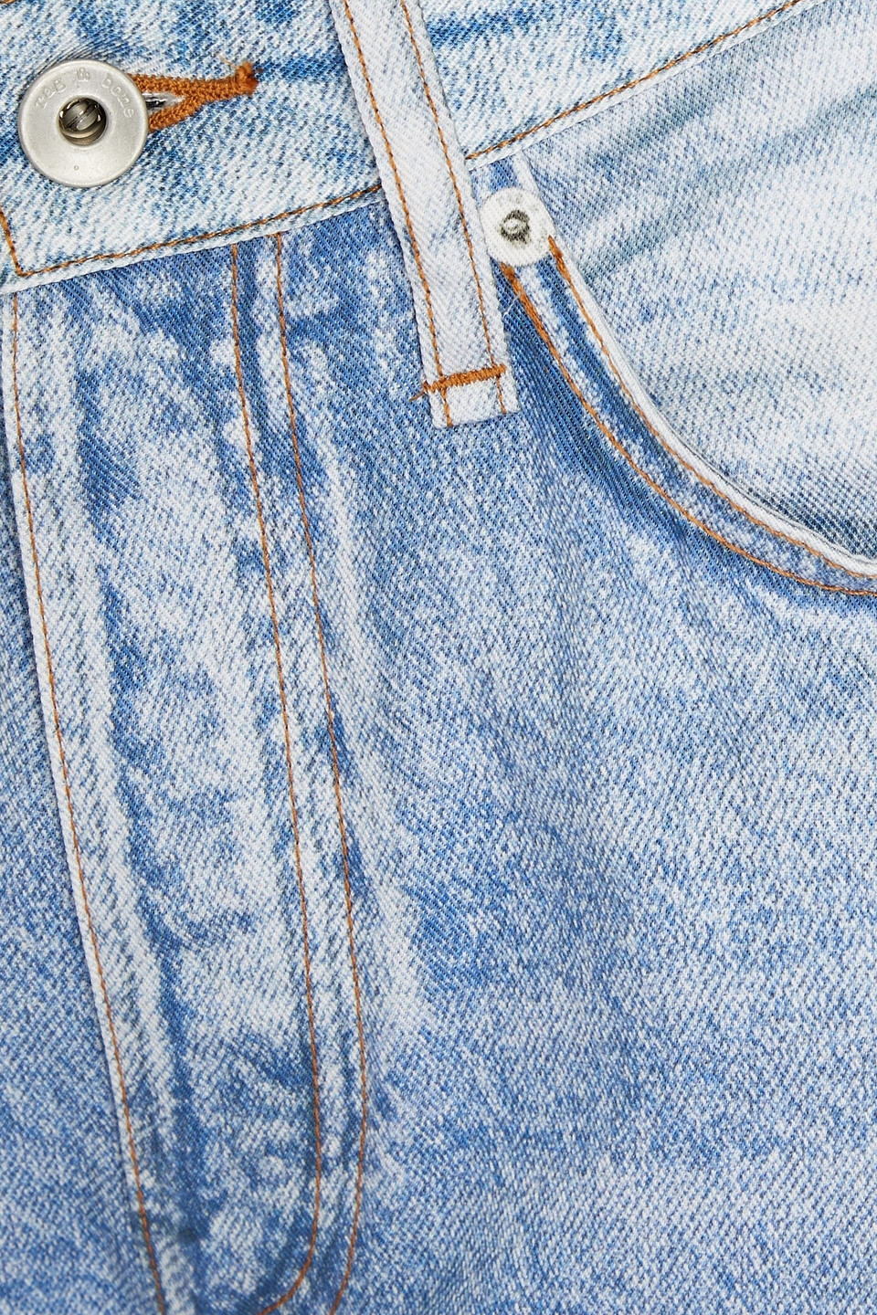 Shop Rag & Bone Alex Printed Tencel™ Straight-leg Pants In Light Denim