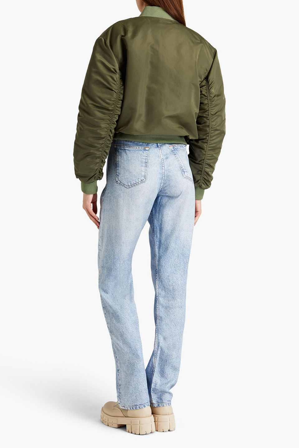 Shop Rag & Bone Alex Printed Tencel™ Straight-leg Pants In Light Denim