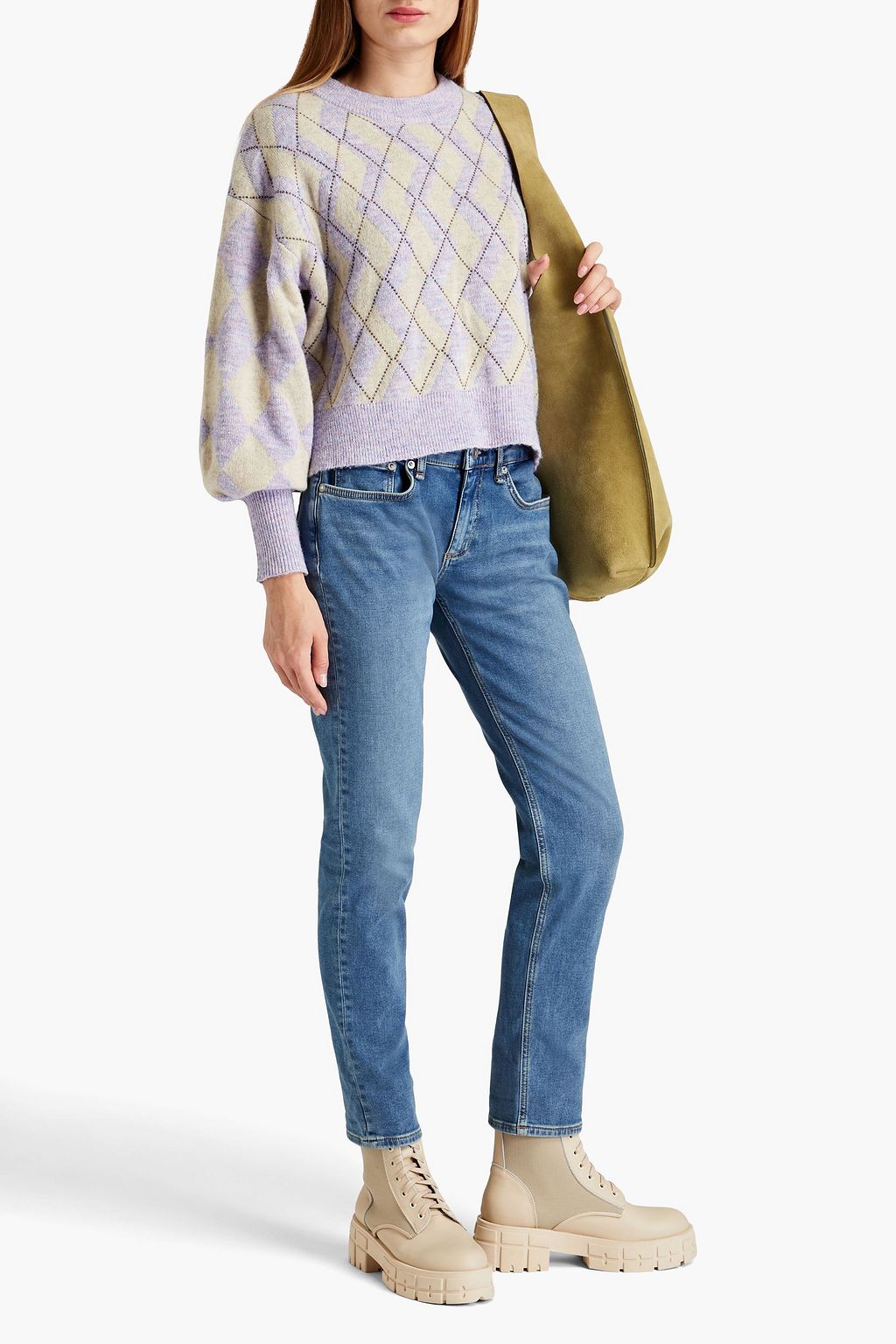 RAG & BONE Cropped faded boyfriend jeans