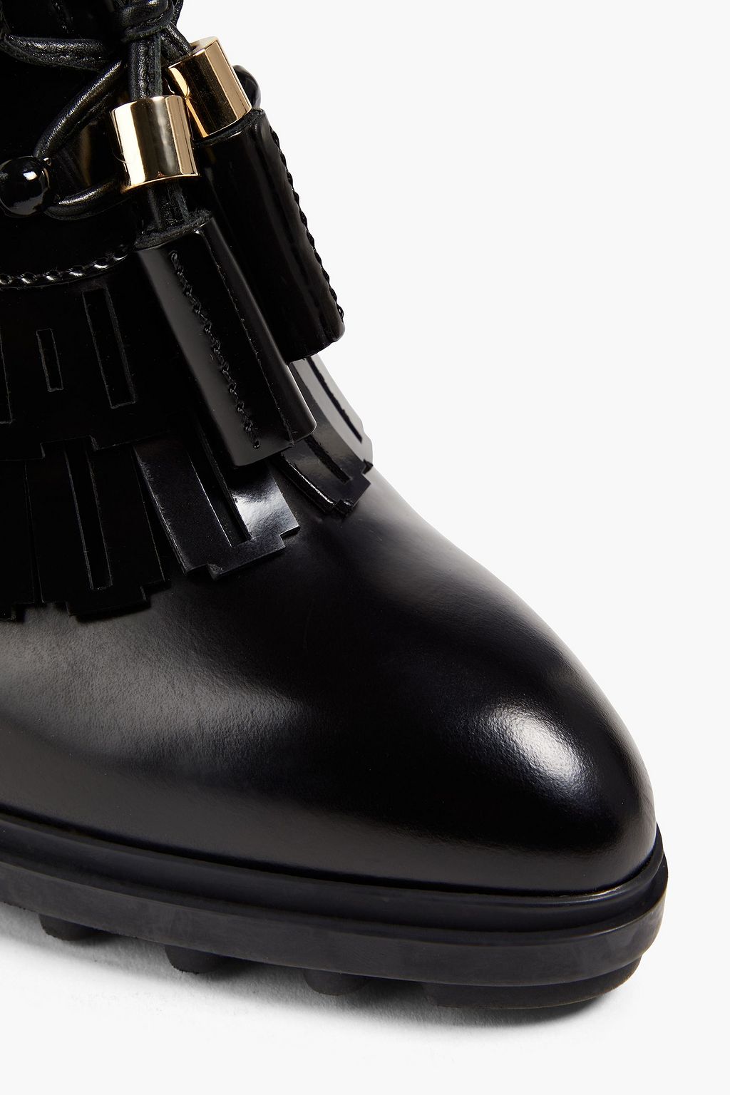 TOD'S Fringed laser-cut leather pumps