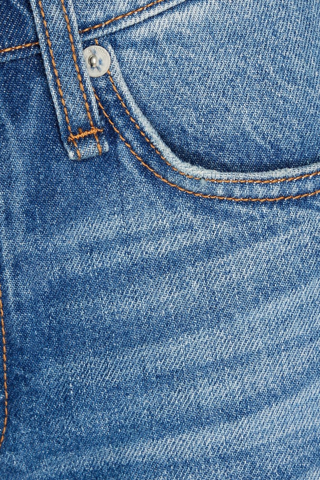 RAG & BONE بنطلون جينز قصير ’مايا’ بقصّة أرجل واسعة وخصر مرتفع بتصميم ممزق