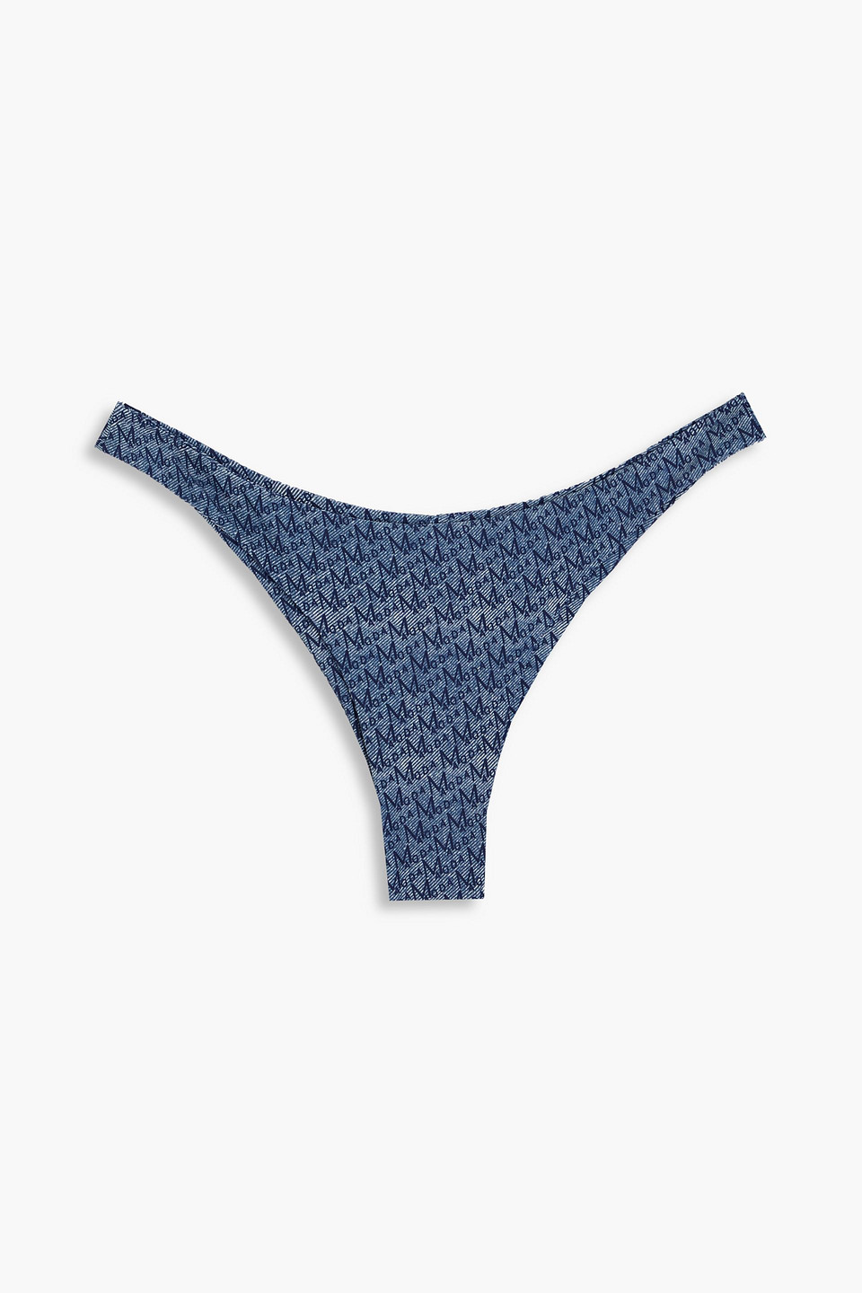 Magda Butrym Printed Low-rise Bikini Briefs In Mid Denim