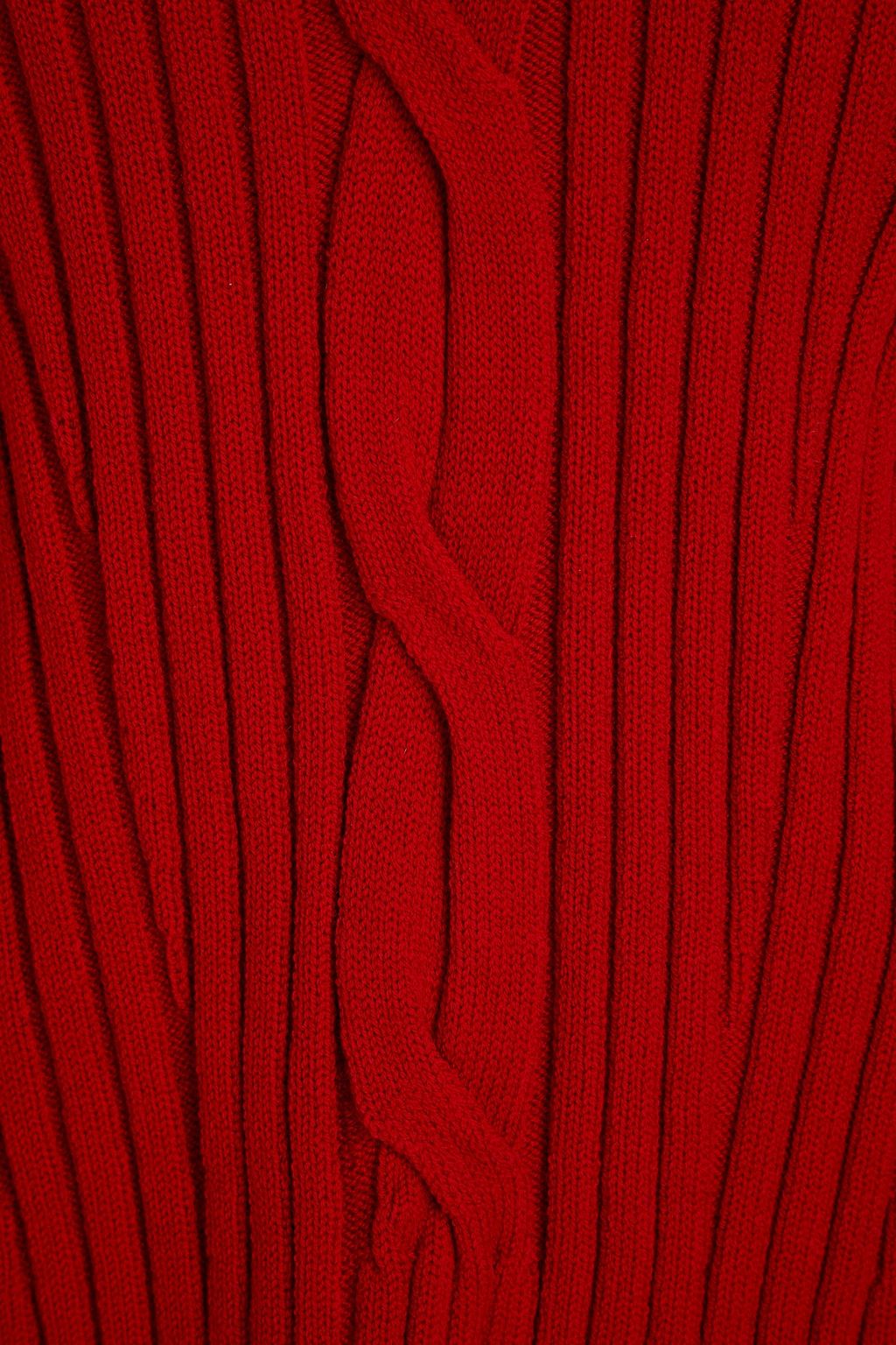 MCQUEEN Cutout ribbed cable-knit wool-blend sweater