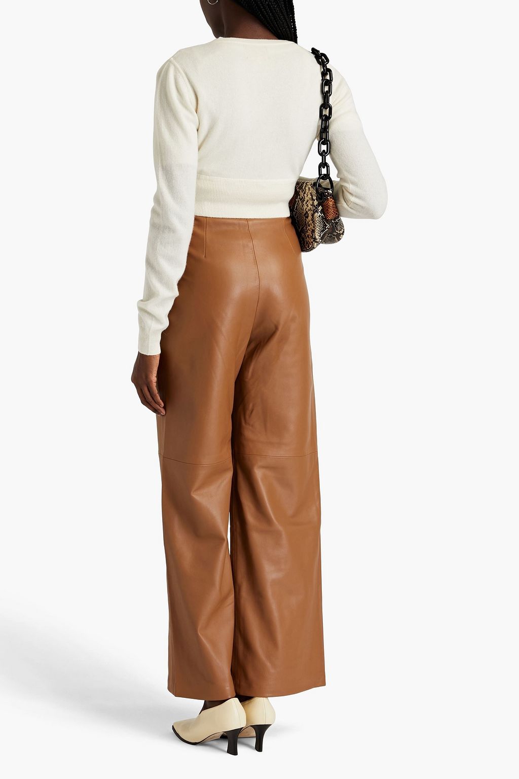 LOULOU STUDIO Noro Lederhose mit weitem Bein