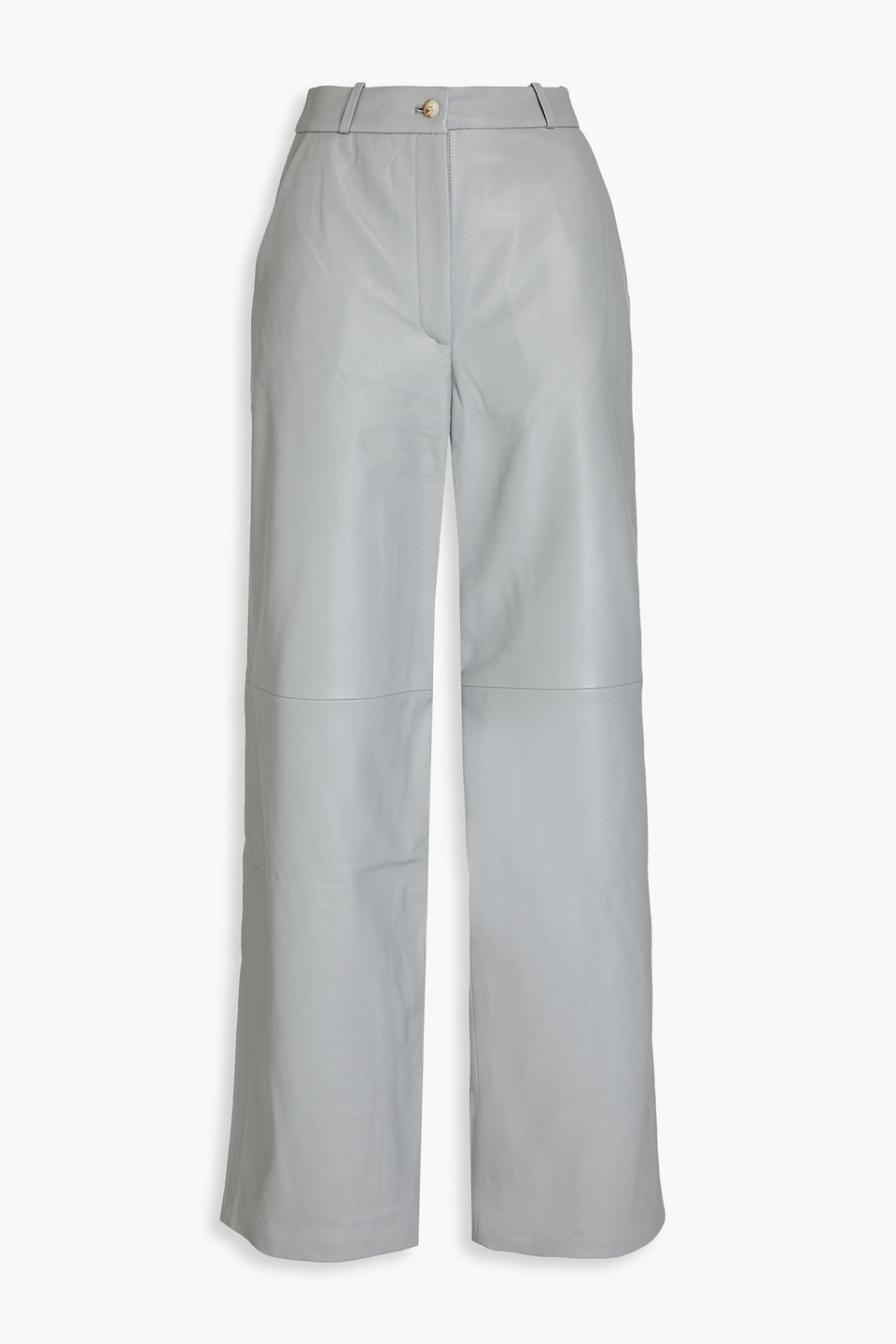 Loulou Studio Noro Leather Wide-leg Pants In Gray